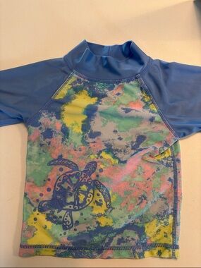 Kids UV Skinz Tie Dye Sea Turtle Rash Guard Swim Top